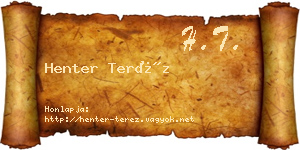Henter Teréz névjegykártya